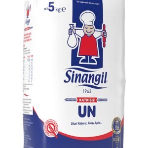 Sinangil Katkısız Yüksek Glutenli Buğday Unu 5 kg – Hamur İşi, Ekmek ve Pasta için İdeal, Yüksek Su Tutma ve Kabarma Özelliği
