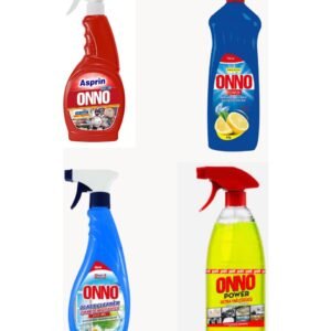 Onno Temizlik Seti ( Yağ Çözücü - Cam Temizleyici -Bulaşık Deterjanı - Asprin )