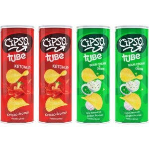 Cipso Tube Ketçap Aromalı ve Ekşi Kremalı Cips 90 gr 4 Lü Karma Paket